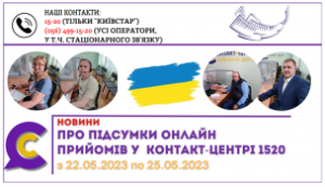З 22 ТРАВНЯ 2023 РОКУ ПО 26 ТРАВНЯ 2023 РОКУ  В КОНТАКТ-ЦЕНТРІ 1520 ВІДБУЛИСЬ ОН